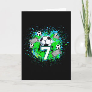 Tarjeta Fiesta de Cumpleaños de Fútbol para Niños de 7 Año