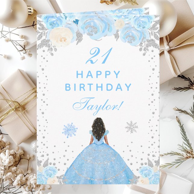 Tarjeta Fiesta de Cumpleaños de la Princesa de Piel Oscura (Subido por el creador)
