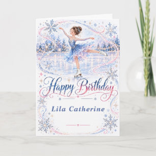 Tarjeta Fiesta de Cumpleaños de Patinaje sobre Hielo