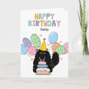 Tarjeta Fiesta de cumpleaños de pelo largo para gato persa