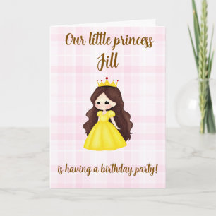 Tarjeta Fiesta de cumpleaños de princesa cierva acuarela p