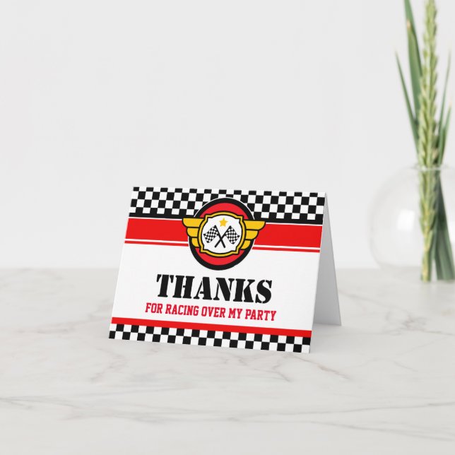 Tarjeta Fiesta de cumpleaños de Race Car (Anverso)