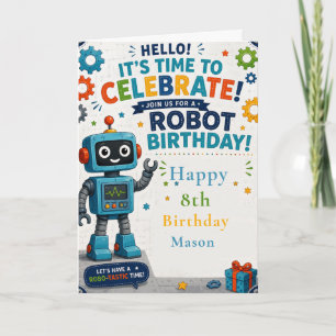 Tarjeta Fiesta de Cumpleaños de Robot