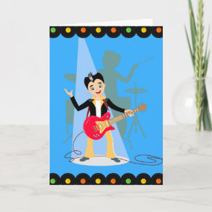 Tarjeta Fiesta de cumpleaños de Rock Star Boy