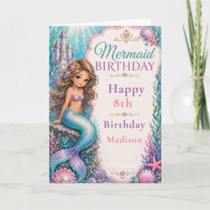 Tarjeta Fiesta de cumpleaños de sirena