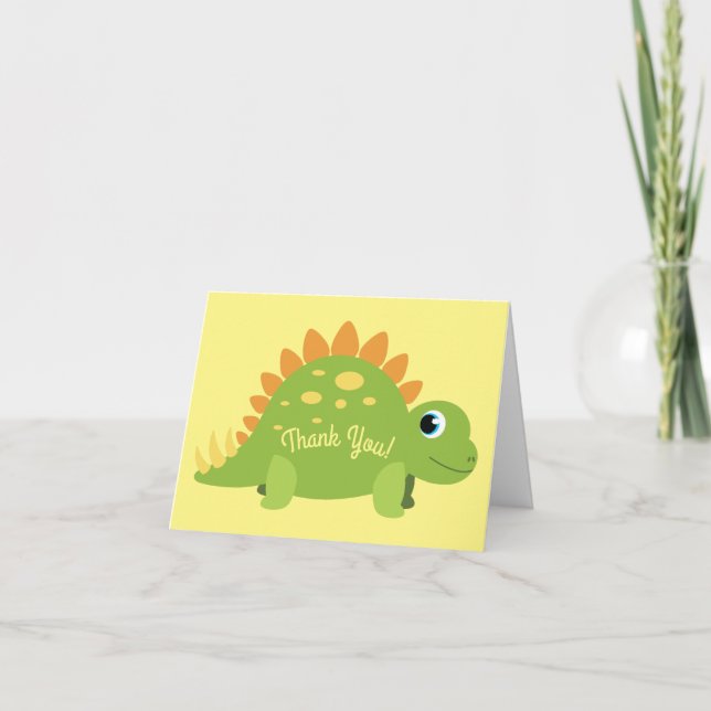 Tarjeta Fiesta de cumpleaños de Stegosaurus Dinosaur Graci (Anverso)