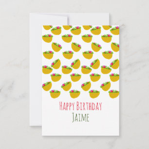 Tarjeta Fiesta de Cumpleaños de tazones de Taco