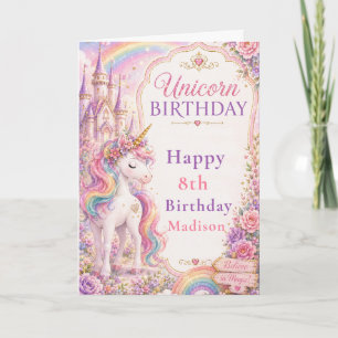Tarjeta Fiesta de cumpleaños de unicornio