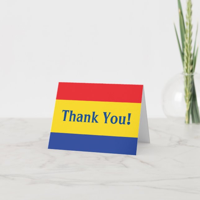 Tarjeta Fiesta de cumpleaños del azul amarillo rojo de los (Anverso)