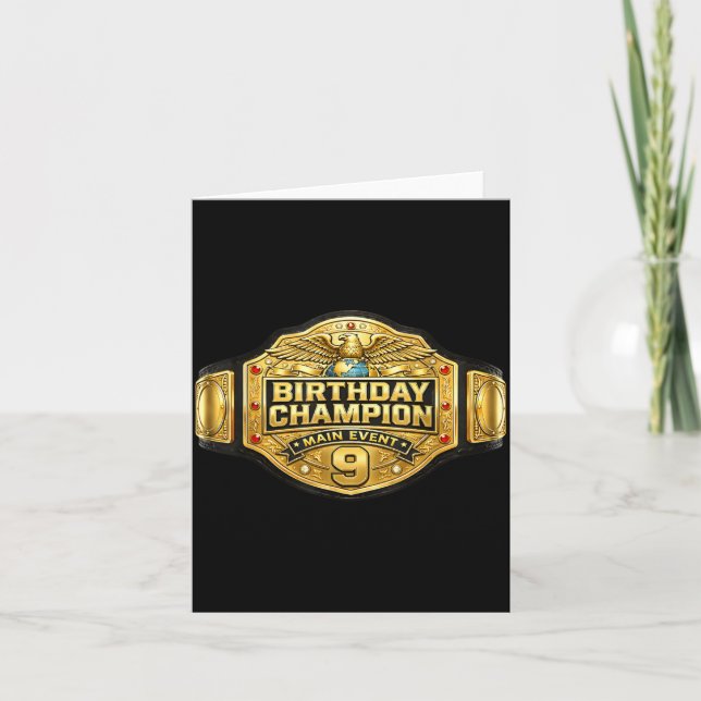 Tarjeta Fiesta de cumpleaños del campeón de lucha libre nú (Anverso)