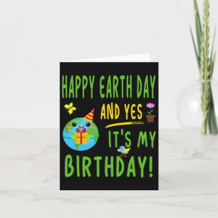 Tarjeta Fiesta de cumpleaños del Día de la Tierra Divertid