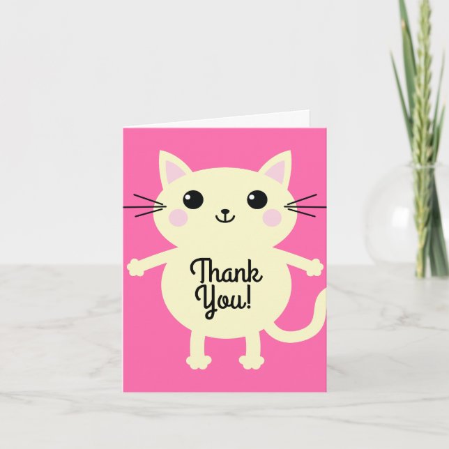 Tarjeta Fiesta de cumpleaños del gato (Anverso)