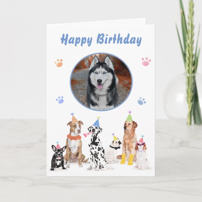 Tarjeta Fiesta de cumpleaños del perro Animales de la Pape (Anverso)