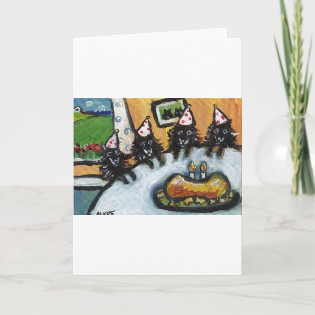 Tarjeta Fiesta de cumpleaños del verano del Schipperke (Anverso)