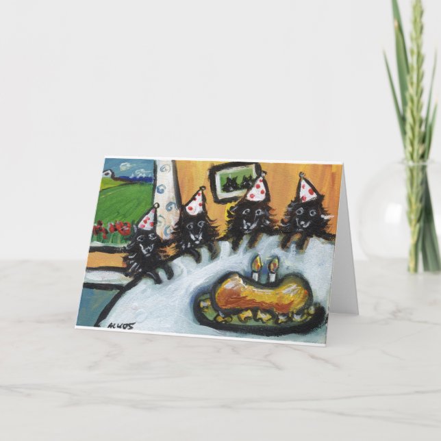 Tarjeta Fiesta de cumpleaños del verano del Schipperke (Anverso)