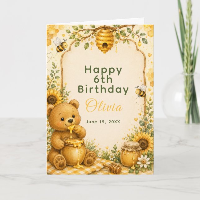 Tarjeta Fiesta de cumpleaños Dulce como la Miel (Anverso)