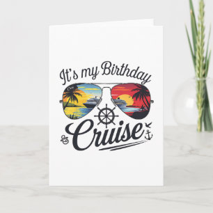 Tarjeta Fiesta de Cumpleaños en Crucero Festiva 2025 Hombr