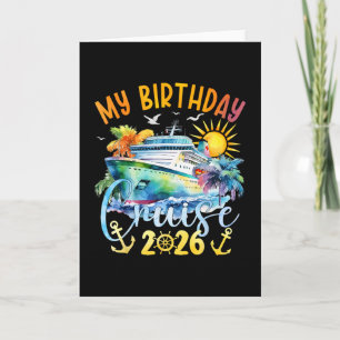 Tarjeta Fiesta de Cumpleaños en Crucero Festiva 2026 Hombr