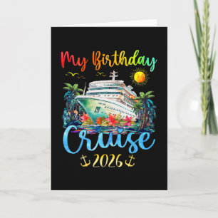 Tarjeta Fiesta de Cumpleaños en Crucero Festivo 2026 Hombr