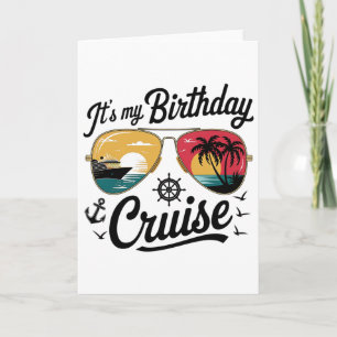Tarjeta Fiesta de cumpleaños en crucero festivo para hombr