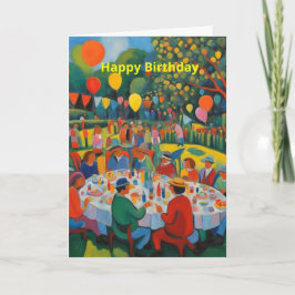 Tarjeta Fiesta de cumpleaños en el jardín