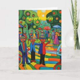 Tarjeta Fiesta de cumpleaños en el jardín