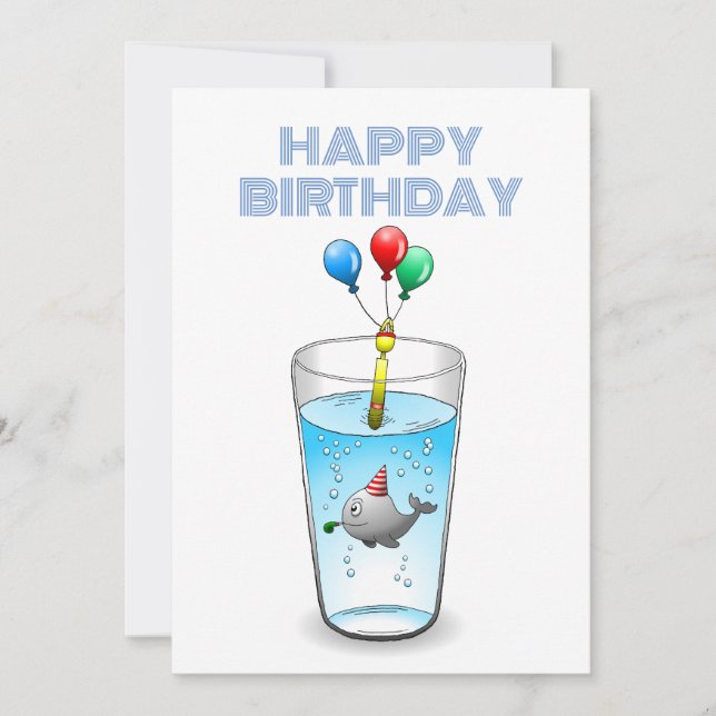 Tarjeta Fiesta de Cumpleaños en la Piscina (Anverso)