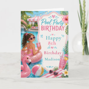 Tarjeta Fiesta de Cumpleaños en la Piscina