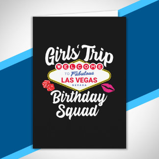 Tarjeta Fiesta de Cumpleaños en Las Vegas - Grupo de Chica