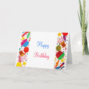 Tarjeta fiesta de cumpleaños, feliz cumpleaños