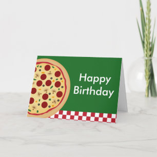 Tarjeta Fiesta de cumpleaños feliz Pizza