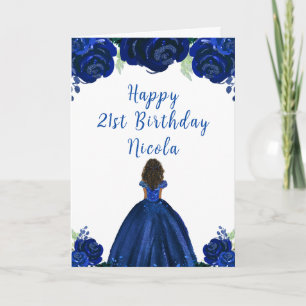 Tarjeta Fiesta de cumpleaños floral de la Marina Princesa 