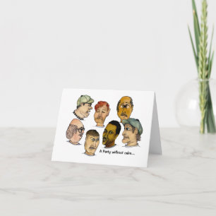 Tarjeta Fiesta de cumpleaños humorística sin pastel