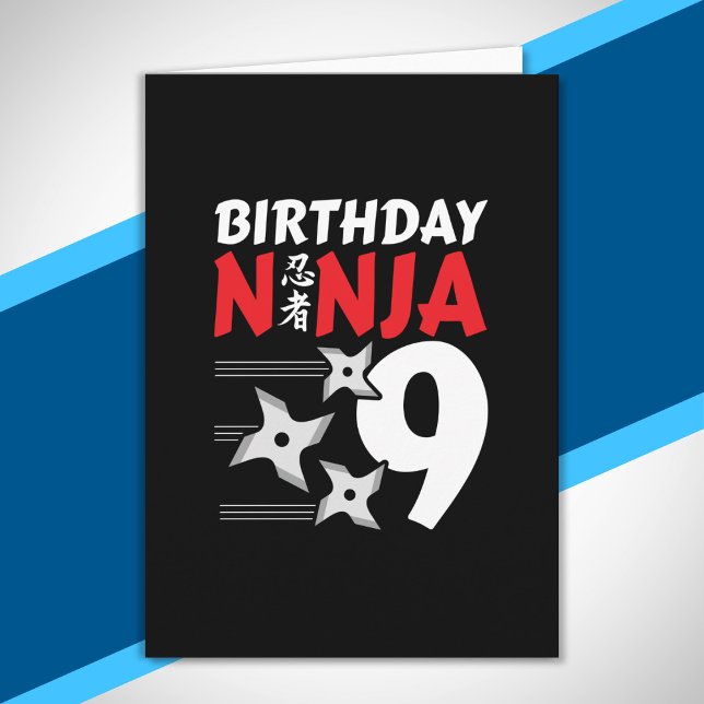 Tarjeta Fiesta de Cumpleaños Ninja - Ninja de Cumpleaños 9 (Subido por el creador)