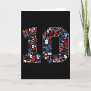 Tarjeta Fiesta de cumpleaños número 10 temática de hockey
