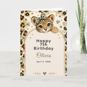 Tarjeta Fiesta de cumpleaños número 12 de Leopardo Salvaje