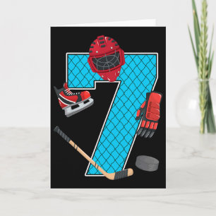 Tarjeta Fiesta de cumpleaños número 7 de Hockey sobre Hiel
