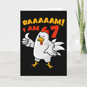 Tarjeta Fiesta de cumpleaños número 7 de Pollo Granja Poll