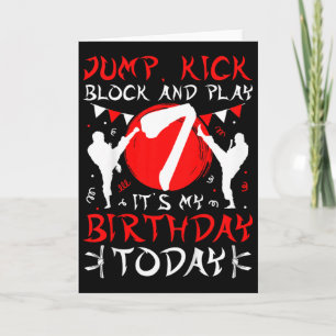 Tarjeta Fiesta de cumpleaños número 7 Karate 7 años Cumple
