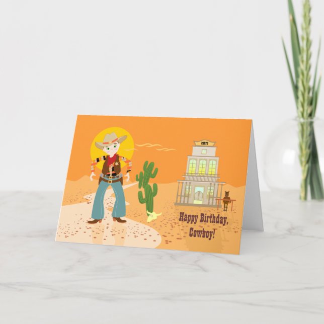 Tarjeta Fiesta de cumpleaños para niños de vaca (Anverso)