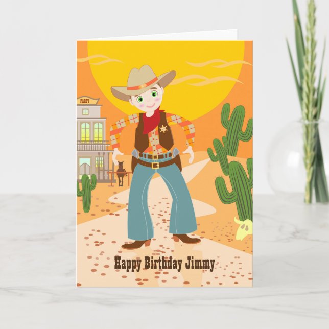 Tarjeta Fiesta de cumpleaños para niños de vaca (Anverso)