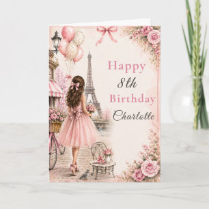 Tarjeta Fiesta de Cumpleaños París Rosa