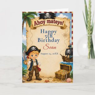 Tarjeta Fiesta de cumpleaños pirata