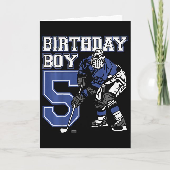 Tarjeta Fiesta de cumpleaños temática de hockey sobre hiel (Anverso)