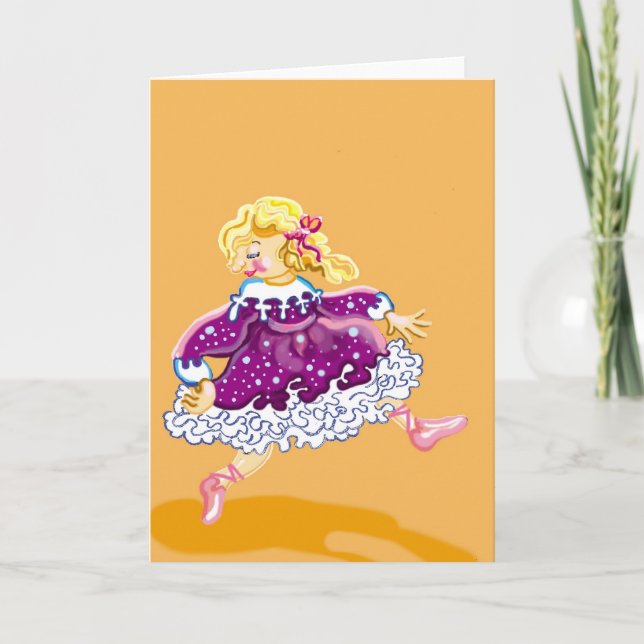 Tarjeta Fiesta de cumpleaños, vestido de novia (Anverso)
