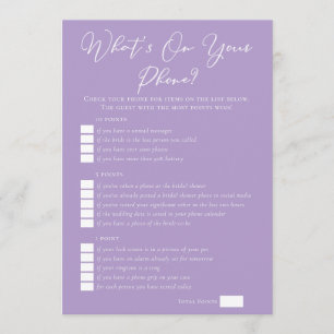 Tarjeta Fiesta de Despedida de Soltera Lilac Púrpura Qué H