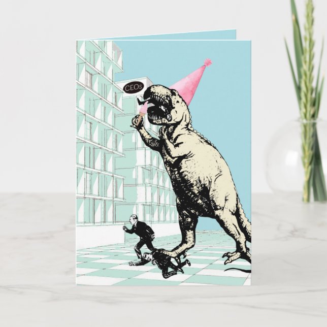 Tarjeta ¡Fiesta de dinosaurios! (Anverso)