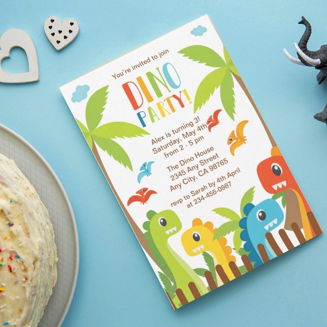 Tarjeta Fiesta de dinosaurios personalizada para n (Subido por el creador)