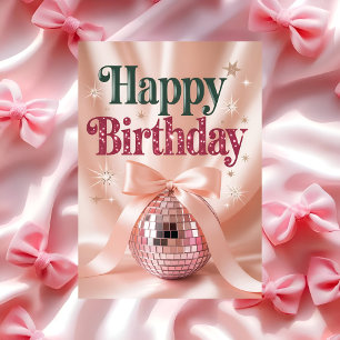Tarjeta Fiesta de Dulces Dieciséis con Lazo Rosa Coquette