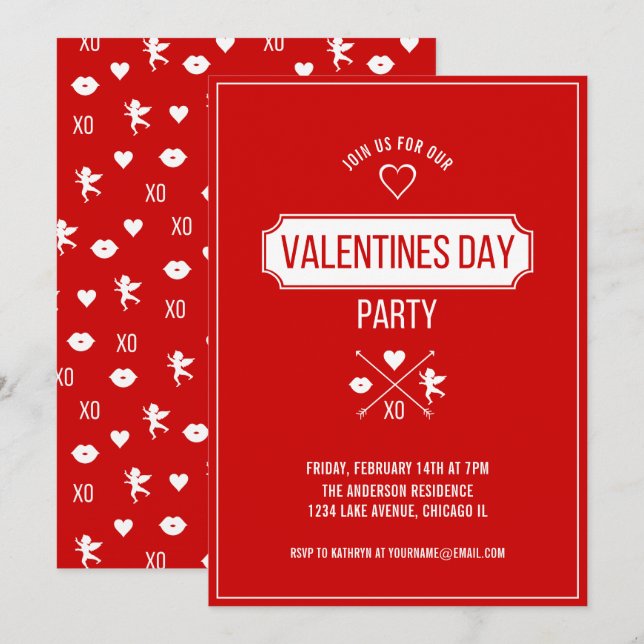 Tarjeta Fiesta de El día de San Valentín de símbol (Anverso / Reverso)